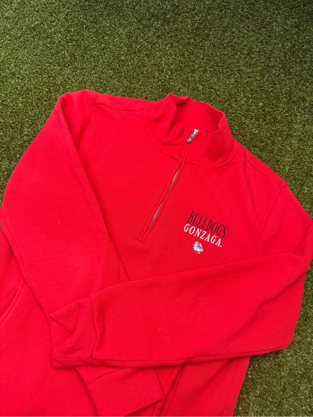 Fall Rush Gonzaga 1/4 Zip Sweatshirt Red Bulldogs Collegiate Football Women S